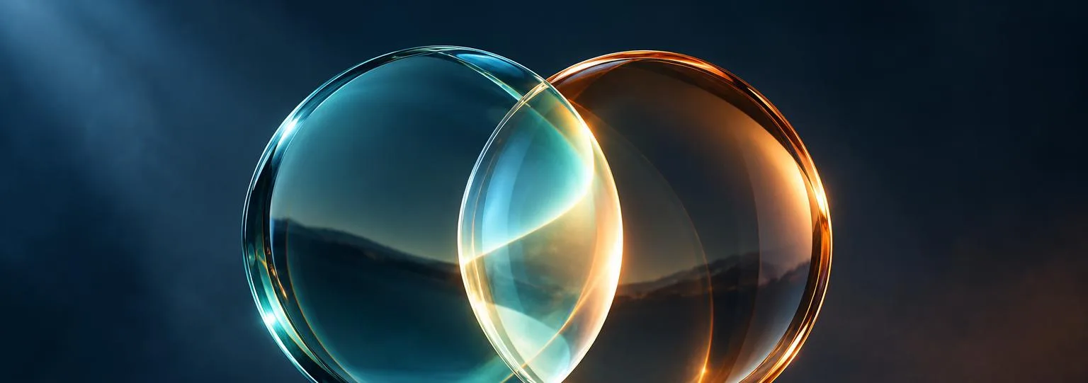 Two glass spheres touching — collaboration and shared evaluation